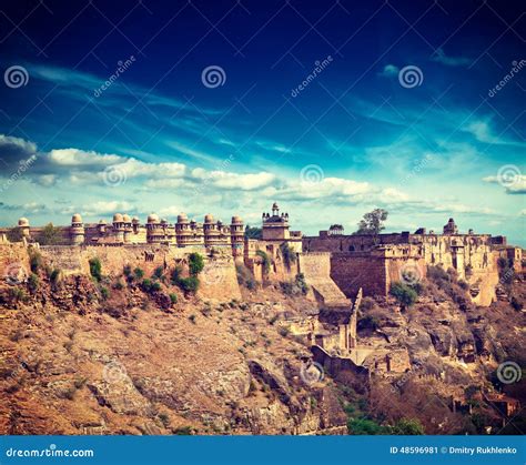 gwalior fort stock image image  stone history crossprocessed