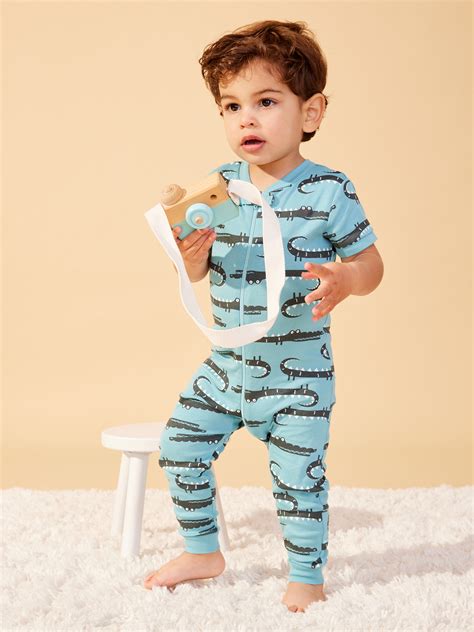 Little Star Organic Baby & Toddler Boys 2Pk Short Sleeve Footless ...
