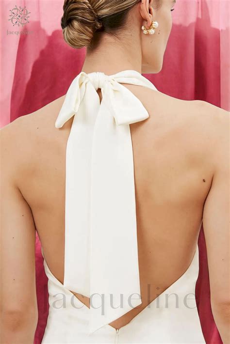 Halter Neck Low Back Wedding Dress: Minimalist Simple Bridal Gown - Etsy