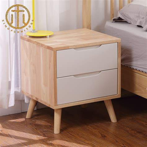simple modern creative solid wood bedside table  bedroom bedroom