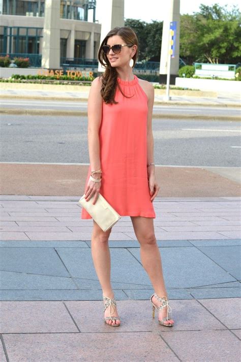 coral dress - bishop&holland | Coral summer dresses, Coral dress, Black dress outfit casual