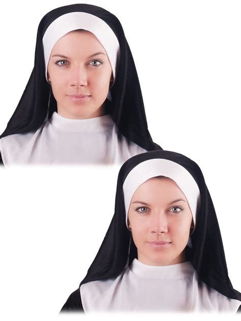 Buy Nun Habit Costume Accessory 2 Pieces Nun Headpiece Nun Hat Nun