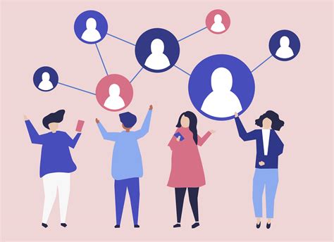 Characters of people and their social network illustration - Download ...