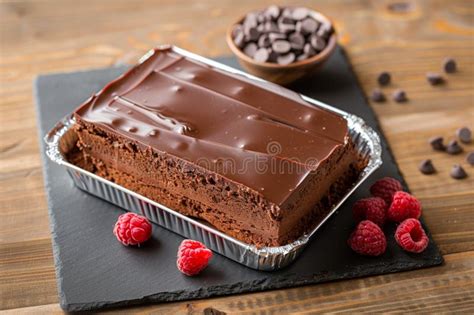 Photo Indulgent Chocolate Cake with Luscious Ganache Topping, Dessert Perfection Stock ...