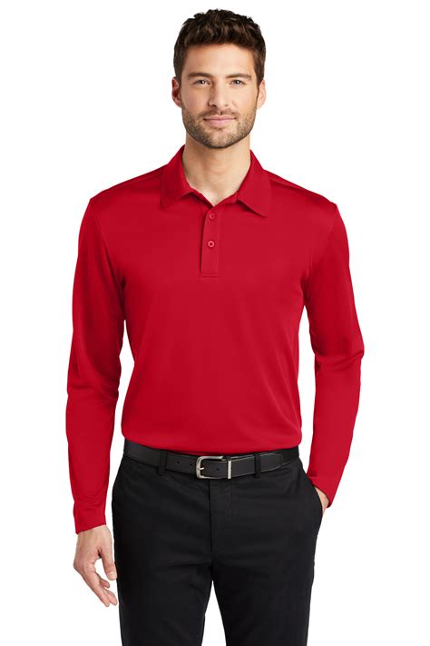 Port Authority Silk Touch™ Performance Long Sleeve Polo | Product | SanMar