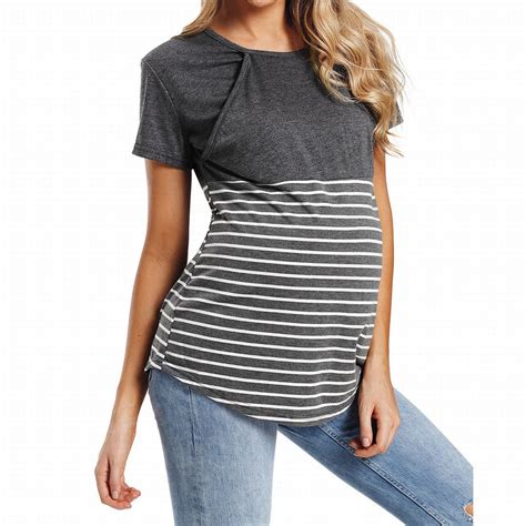 ZTTD Womens Pregnant Tops Fashion Round Neck Clothes for Pregnant and