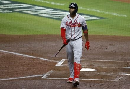 atlanta braves batter jorge soler reacts editorial stock photo stock