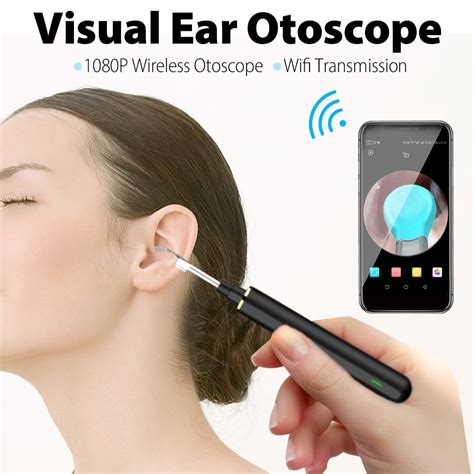 USB Smart Visual Ear Otoscope, 1080P Wireless Otoscope Camera with Ear ...