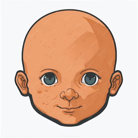 premium vector cartoon  bald kid face vector illustration