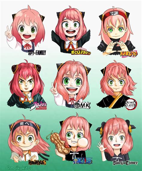 anya in 9 art styles fanart : r/AnimeART