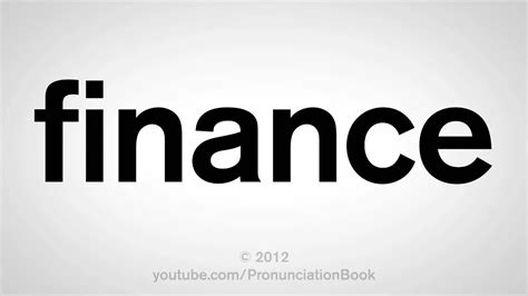 pronounce finance youtube