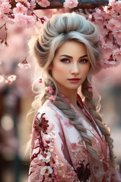 Premium AI Image | a woman with long hair and flowers in her hair