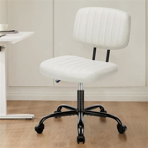 Amazon.com: Sweetcrispy Small Office Desk Chair - Armless PU Leather