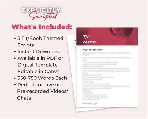 Onlyfans Boob JOI Script, 5 Scripts, Adult Industry Scripts, J*ck off