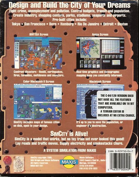 SimCity cover or packaging material - MobyGames