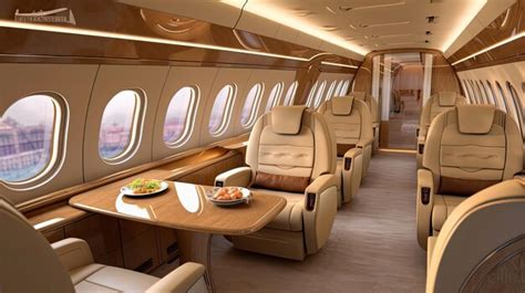 Premium AI Image | Luxury interior jet plane with luxury sofa