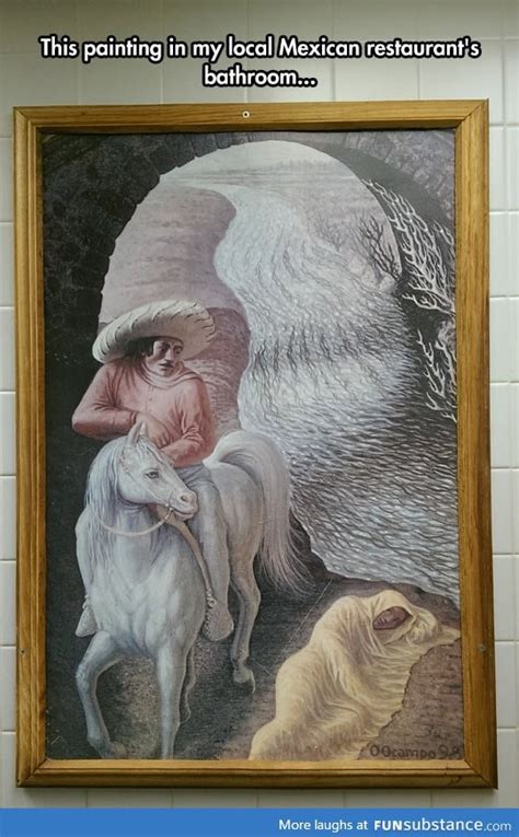 Optical illusion in bathroom painting - FunSubstance