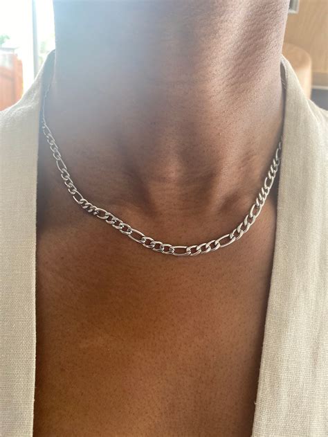 5mm Silver Figaro Chain Necklace Bold Figaro Chain Necklace - Etsy