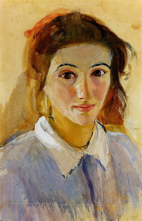 Zinaida Serebriakova (Russia 1884-1967) Self-portrait in a lilac blouse ...