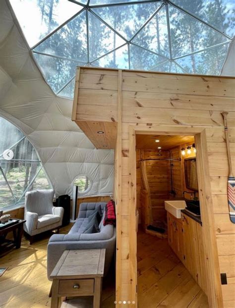 cozy geodesic dome home  glass walls