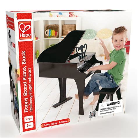 Hape, Детско дървено пиано със столче, черно - Малчугани