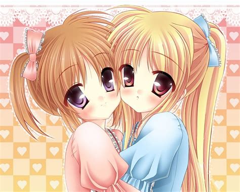 anime friends hugging
