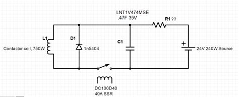 capacitor correct design  large contactor circuit electrical
