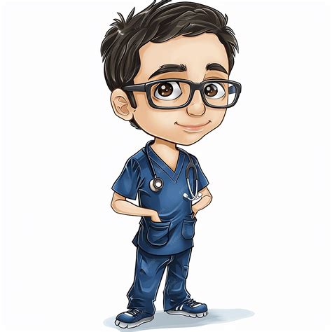 Male nurse cartoon flat design isolated | Premium AI-generated image