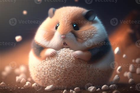 Hamsters With Food In Cheeks