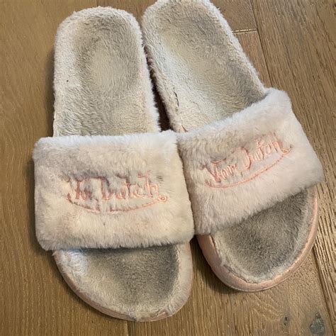 Von Dutch slides Worn fr Light Pink - Depop