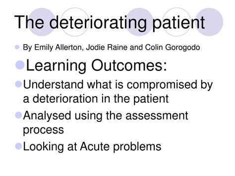 PPT - The deteriorating patient PowerPoint Presentation, free download ...