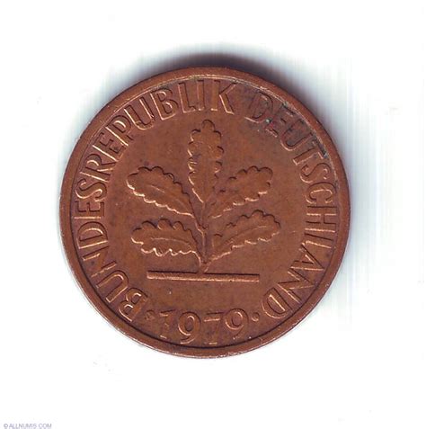 1 Pfennig 1979 F, Federal Republic - 1950-2001 - 1 Pfennig - Germany ...