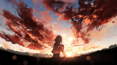 Anime Girl Watching Sunset 4k Wallpaper,HD Anime Wallpapers,4k ...