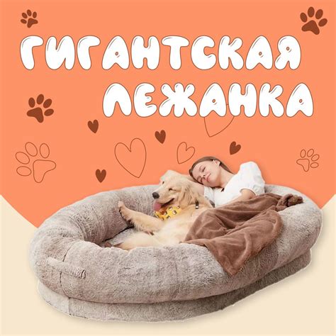Большая лежанка для собак крупных пород / лежанка для собаки и человека ...
