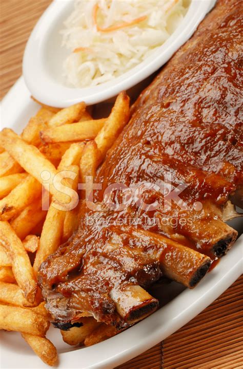 Ribs, French Fries And Coleslaw Stock Photo | Royalty-Free | FreeImages