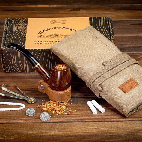 Amazon.com: Whitluck's Tobacco Pipe with Waxed Canvas Pipe Roll ...