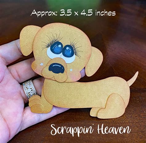Brown Dog Puppy Die Cut, Dachshund Weiner Dotson, Dog Title, Layered