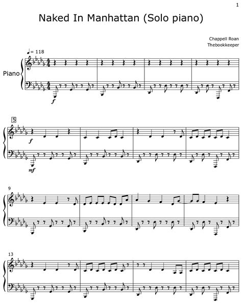 Naked In Manhattan (Solo piano) - Sheet music for Piano
