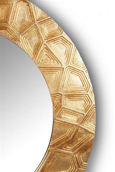 Золотое зеркало круглое настенное FASHION HOLLOW - купить за 31460 руб ...