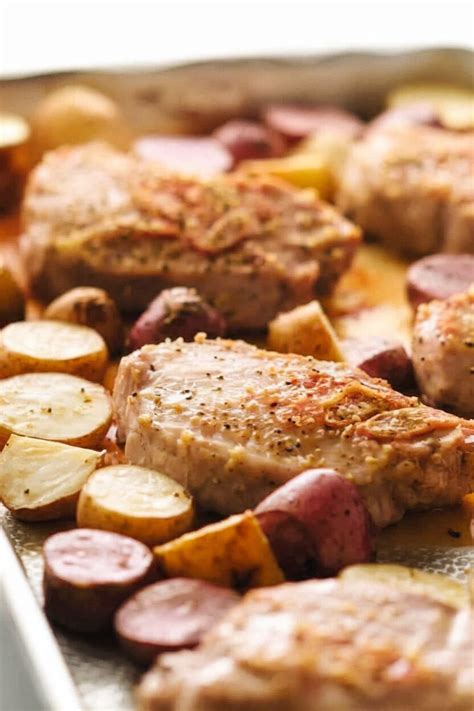 Oven Baked Pork Chops with Potatoes - Happy Muncher