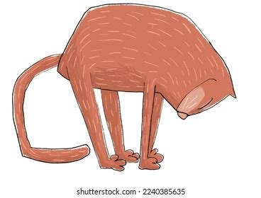 Sketchy Pencil Drawing Cute Orange Cat Stock Illustration 2240385635 ...