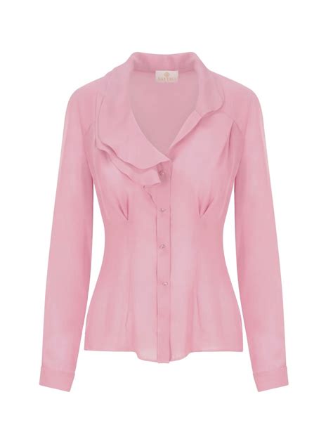 Rose Crystal Chiffon Blouse - SAFIRO Luxury Garments for Women