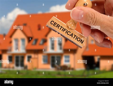 certification printed  rubber stamp stock photo alamy