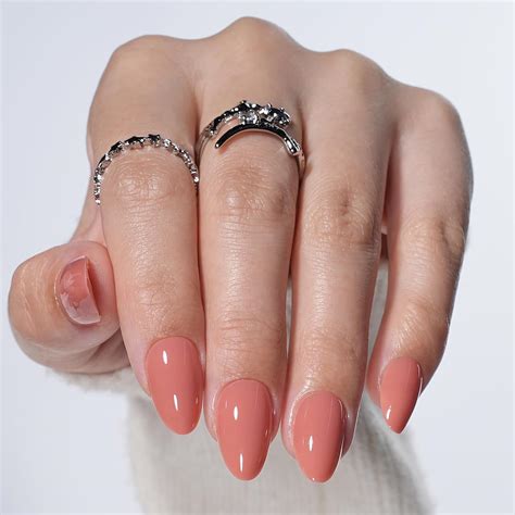 Amazon.com: Nude Press On Nails, Short Almond Fake Nails, Neutral Pink