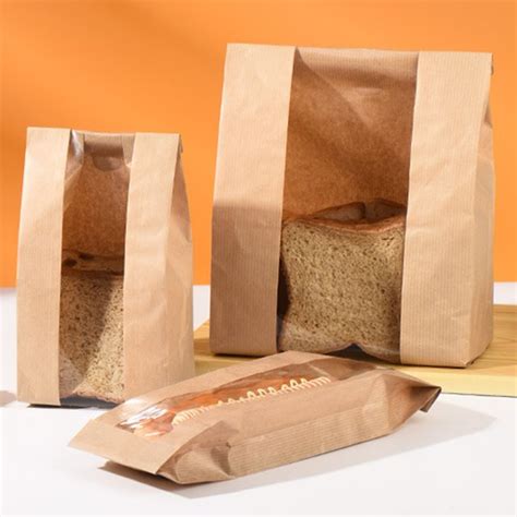 sunsanly 50 Packs Paper Bread Bags with Clear Window Homemade Bread ...