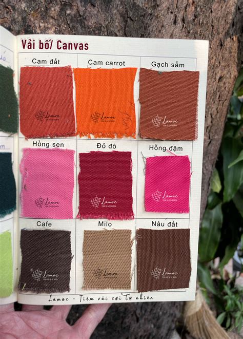 Bảng màu vải Canvas (vải bố) tháng 12.2023 - Lamoc - Tiệm vải sợi tự nhiên