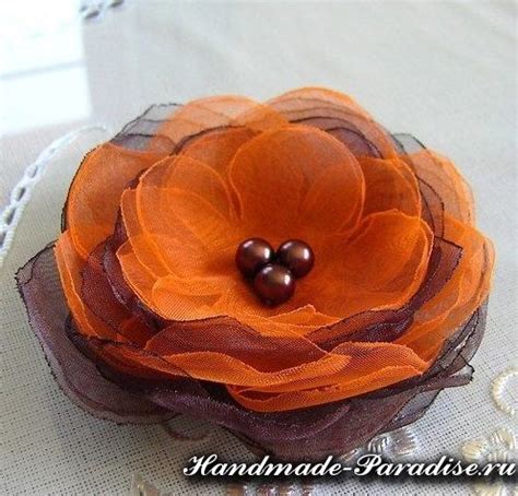 Цветы из органзы своими руками | Fiori in tessuto, Fiori di organza ...