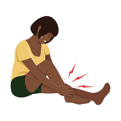 Girl with a leg sprain illustration in flat vector style on white