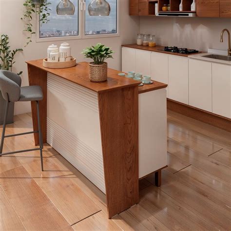 Bancada De Mdf Para Cozinha - Bancada de Cozinha Ilha Gourmet Americana 2 Portas 4 Gavetas 100% Mdf ...