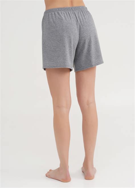 Короткие шорты в рубчик RIB 4209/010 light grey (серый) Giulia ...